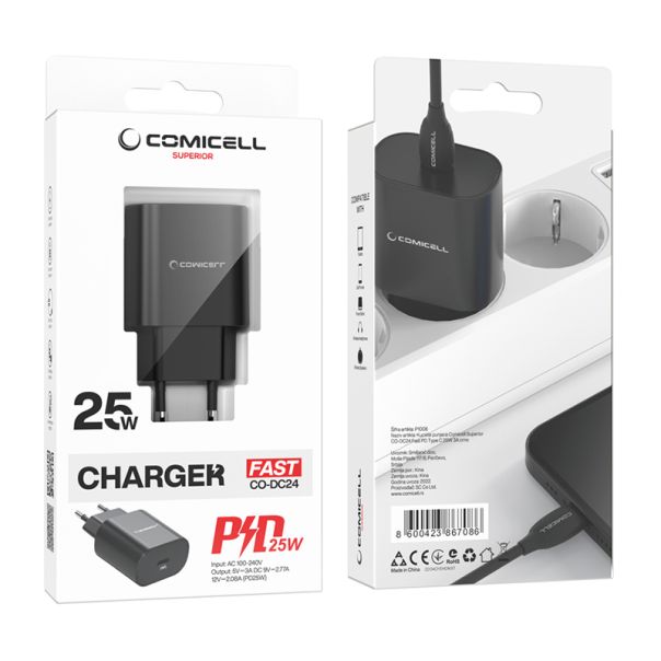COMICELL Punjač Superior CO-DC24 Fast PD Type C 25W 3A, crna - P1008