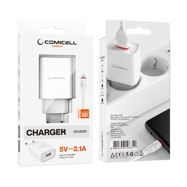 COMICELL Punjač Superior CO-DC21 2.1A Lightning, bela - P1067