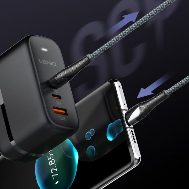 LDNIO Kućni punjač Q366 65W GaN Type-C na Type-C, crna - P1138