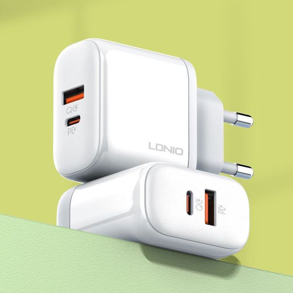 LDNIO Kućni punjač A2526C Fast 3A/45W PD QC3.0 Type-C, bela - P1140