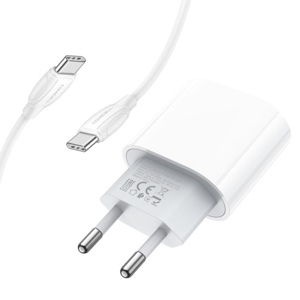COMICELL Punjač Superior CO-DC55 Fast PD 20W 3A Type-C na Type-C, bela - P1200