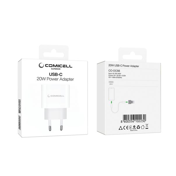 COMICELL Punjač Superior CO-DC56 Fast PD Type C 20W 3A, bela (CERT) - P1205