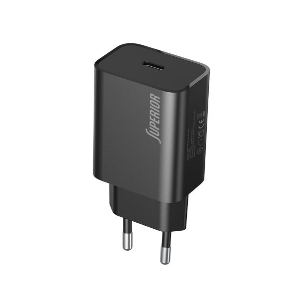 SUPERIOR Kućni punjač SU-P103 Super Fast PD 25W 3A Type C, crna - P1209