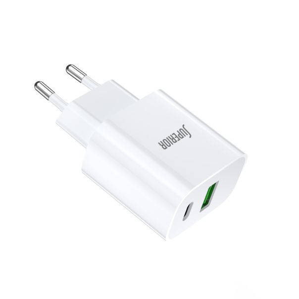 SUPERIOR Kućni punjač SU-P102 20W USB A+Type C, bela - P1222