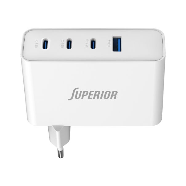SUPERIOR Punjač SU-10001ACCC 100W 5A GaN Fast PD + USB, bela - P1263