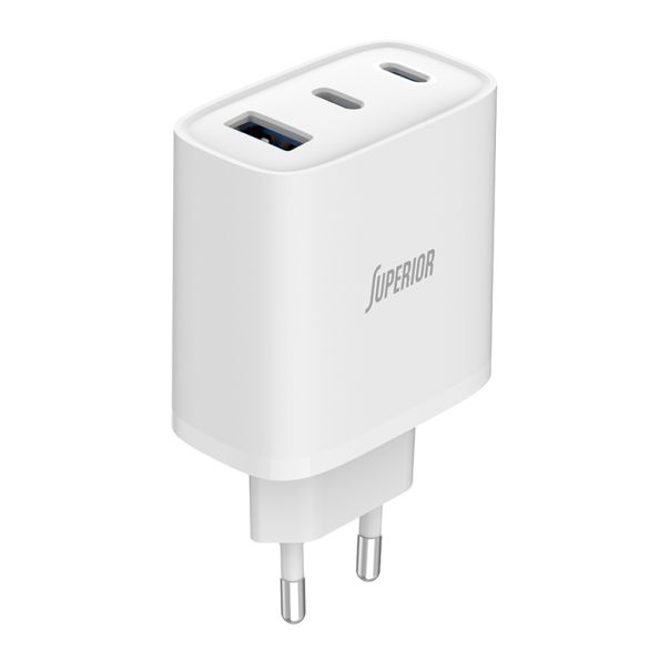 SUPERIOR Punjač SU-6505ACCL 65W 3A GaN Fast PD + USB, bela - P1264