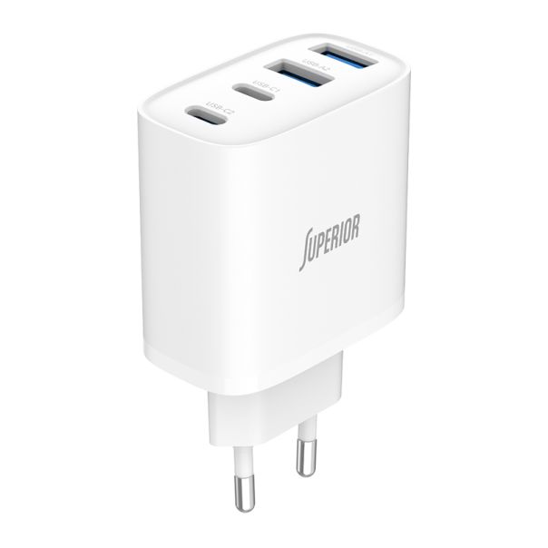 SUPERIOR Punjač SU-4001AACC 40W 3A GaN Fast PD + USB, bela - P1265