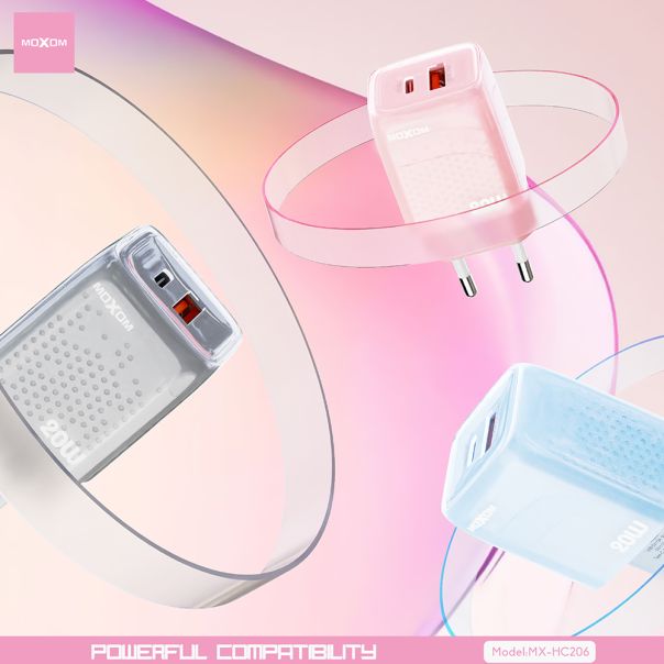 MOXOM Kućni punjač MX-HC206 20W Type C na Type C, bela - P1271