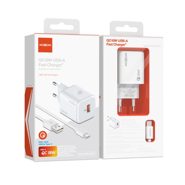 Kućni punjač Moxom MX-HC162 18W 3A Type C beli - EP2941326