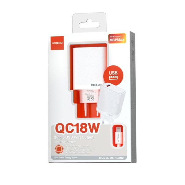 Kucni punjac Moxom MX-HC292 USB type C na lightning 18W beli - EP3096262