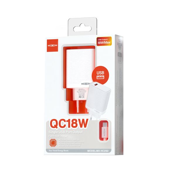 Kucni punjac Moxom MX-HC292 USB type C na Type C 18W beli - EP3096265