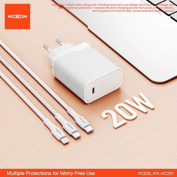 Kucni punjac Moxom MX-HC293 20W Type-C na Lightning beli - EP3096268