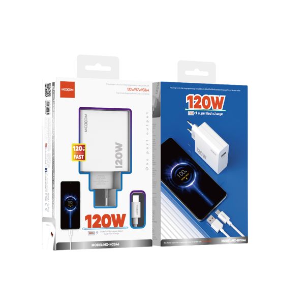 Kucni punjac Moxom MX-HC246 120W 6A Type C beli - EP3166494