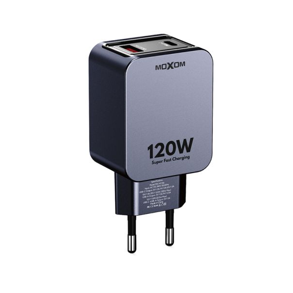 MOXOM kućni punjač MX-HC316 Turbo 120W AVS + Type C na Type C kabl, crni - EP3235549