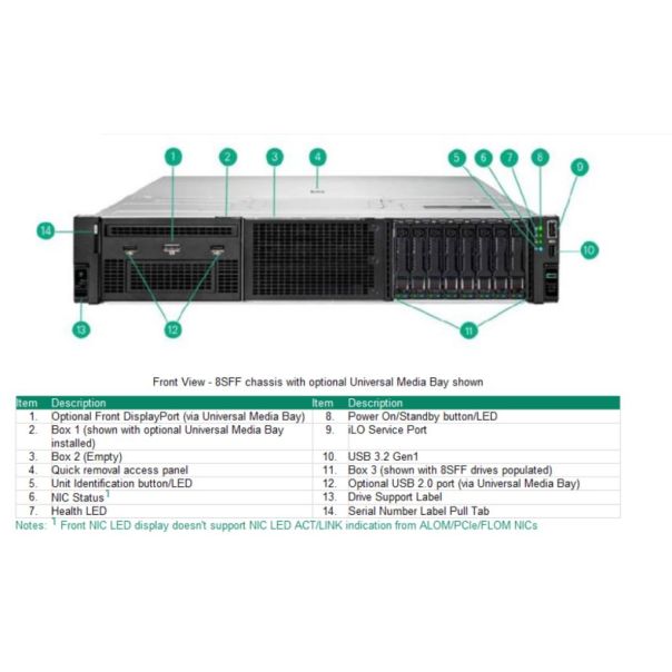 HP E DL380 Gen11 Intel 8C 4509Y 2.6GHz 32GB-R 8SFF MR408i-o NC 1000W 2U Rack Server 3Y - EP3064063