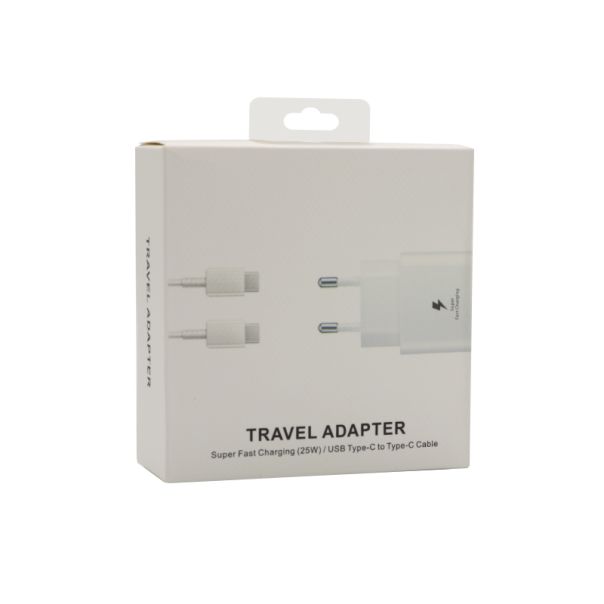 Punjač Super Fast 25W/3A za Samsung PD + kabl type-C na Type C, bela - P975
