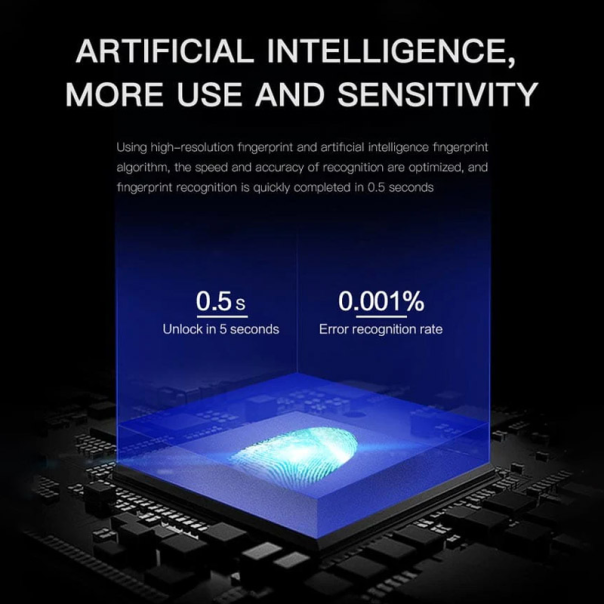 Pametni katanac na otisak prsta (10 fingerprints) crni - 613273