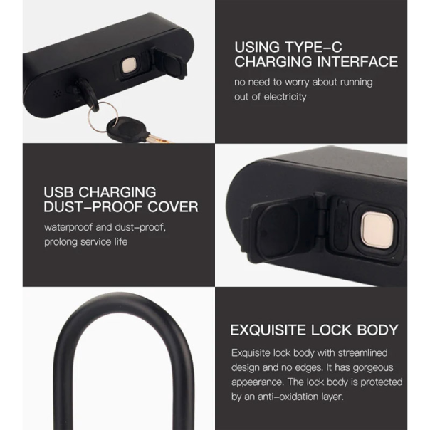 Pametni katanac na otisak prsta (10 fingerprints) crni - 613273