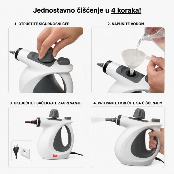 Paročistač, prenosivi, 1050W, 450 ml, beli - EP3213910