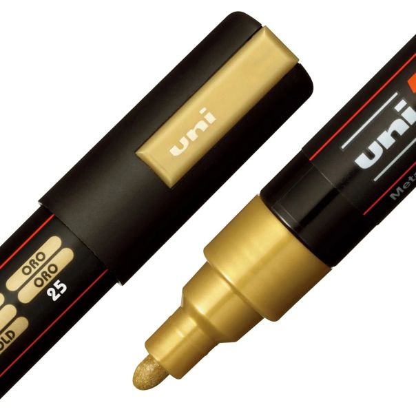 Uni marker set Posca PC-5M 4/1  crni,beli,srebrni i zlatni - 67846