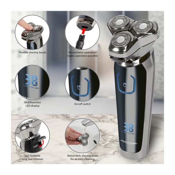PROFI CARE Aparat za brijanje PC-HR 3023 - PC-HR3023CRNI-HROM