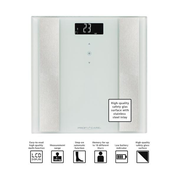PROFI CARE Telesna vaga 8u1 PC-PW3007FA, bela - PC-PW3007FABELA
