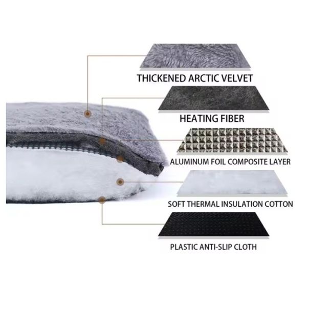 Petmates XL mekani termo krevet za pse i ostale kućne ljubimce sive boja - R0070-1