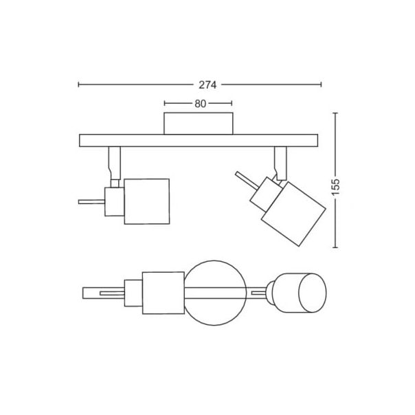 PHILIPS Spot lampa Meranti GU10 2x35W crna - 18815