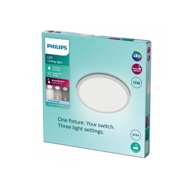 PHILIPS Plafonjera superslim CL550 LED 15W 4000K IP44 bela - 18823-1