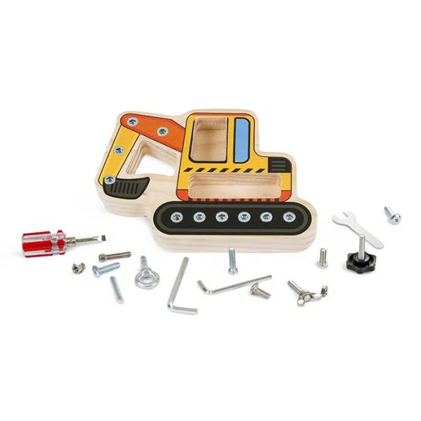 PINO Drvena igračka Bager sa šrafovima - PI6039