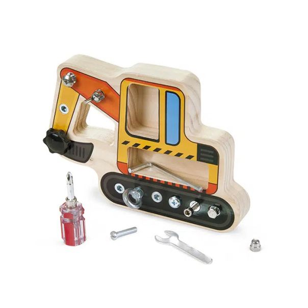 PINO Drvena igračka Bager sa šrafovima - PI6039