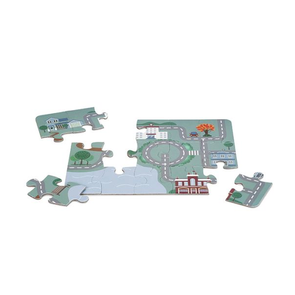 PINO Drvena igračka Nizalica sa puzzle podlogom 2u1 - PI6046