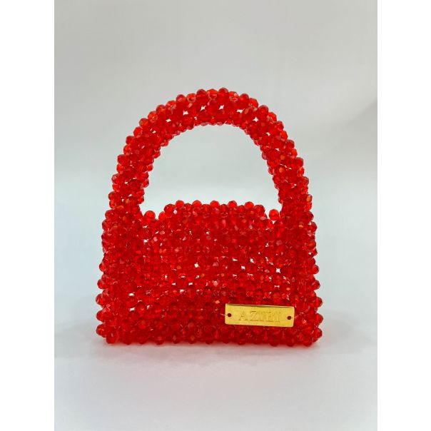 AZIBI Ženska torba od kristalnih perli Piccolina, crvena - 100-1-1-1-1-1