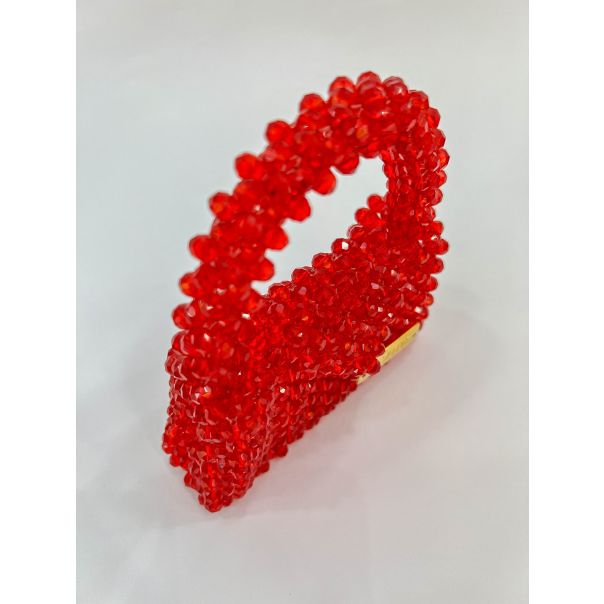 AZIBI Ženska torba od kristalnih perli Piccolina, crvena - 100-1-1-1-1-1