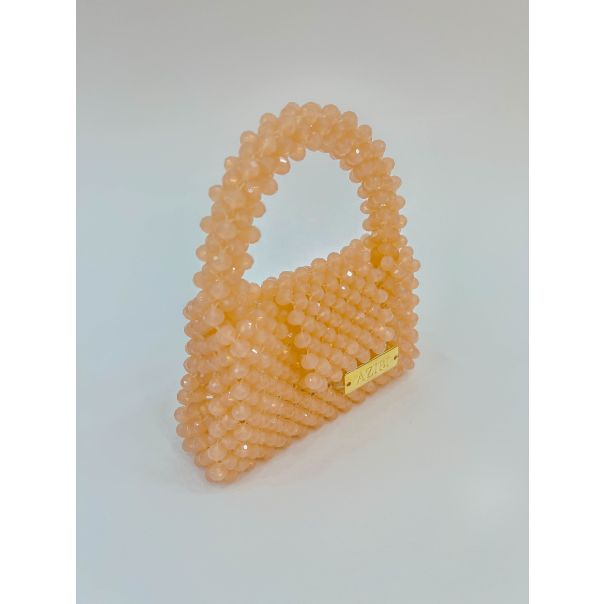 AZIBI Ženska torba od kristalnih perli Piccolina, kajsija - 102-1-1-1-1-1