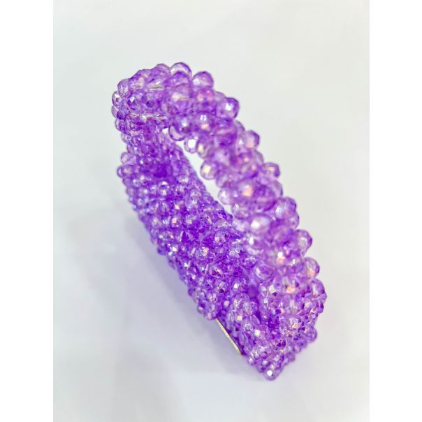 AZIBI Ženska torba od kristalnih perli Piccolina, lavanda - 103-1-1-1-1