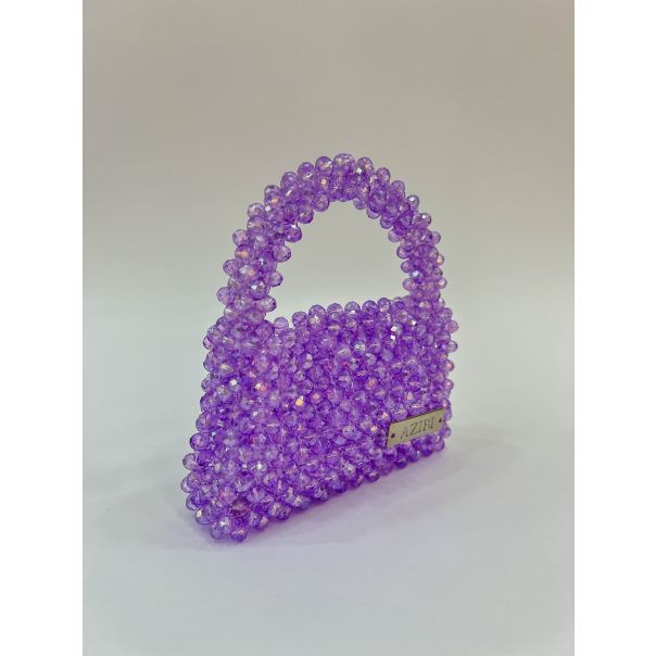 AZIBI Ženska torba od kristalnih perli Piccolina, lavanda - 103-1-1-1-1