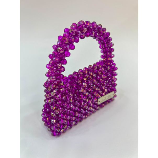 AZIBI Ženska torba od kristalnih perli Piccolina, pink - 98-1-1-1-1