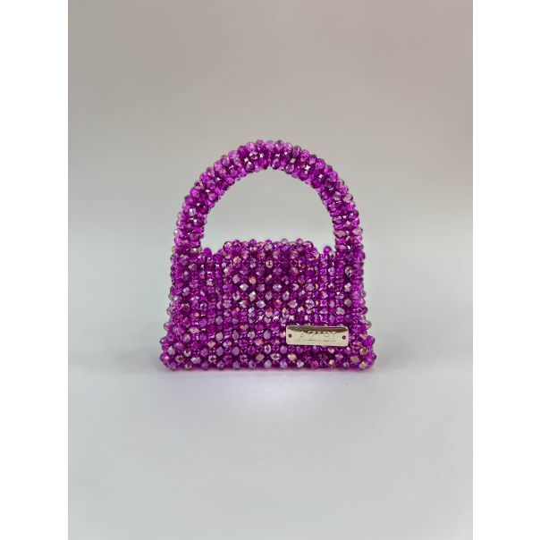 AZIBI Ženska torba od kristalnih perli Piccolina, pink - 98-1-1-1-1