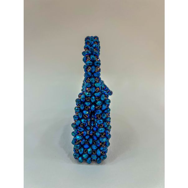 AZIBI Ženska torba od kristalnih perli Piccolina, plava - 97-1-1