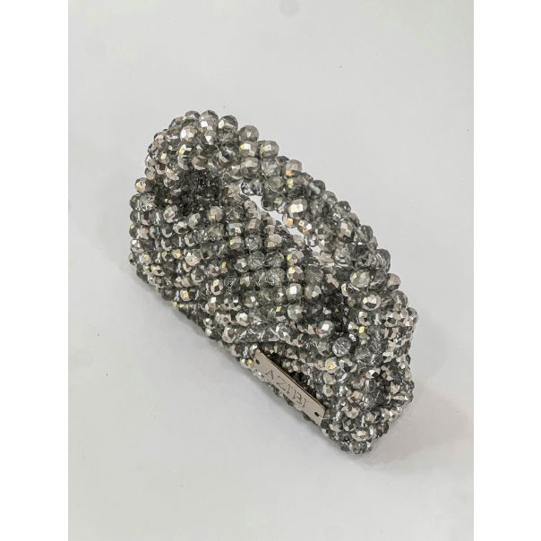 AZIBI Ženska torba od kristalnih perli Piccolina, siva - 101-1-1-1-1-1-1