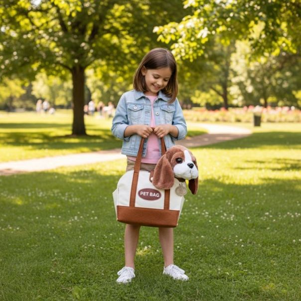 ECO TOYS Plišana igračka za decu, štene beogle, torba + četka za negu - EP2749337