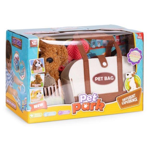 ECO TOYS Plišana igračka za decu, štene brown poodle, torba + četka za negu - EP2752021