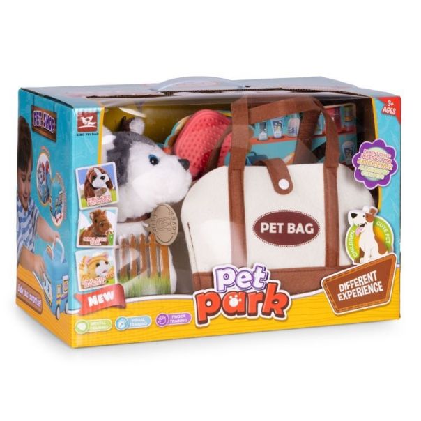 ECO TOYS Plišana igračka za decu, štene husky, torba + četka za negu - EP2749340
