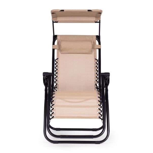 MODERNHOME Podesiva baštenska fotelja sa tendom, bež - ZRL009-R BEIGE