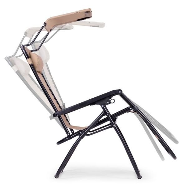 MODERNHOME Podesiva baštenska fotelja sa tendom, bež - ZRL009-R BEIGE