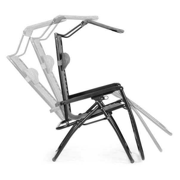 MODERNHOME Podesiva baštenska fotelja sa tendom, siva - ZRL009-R G