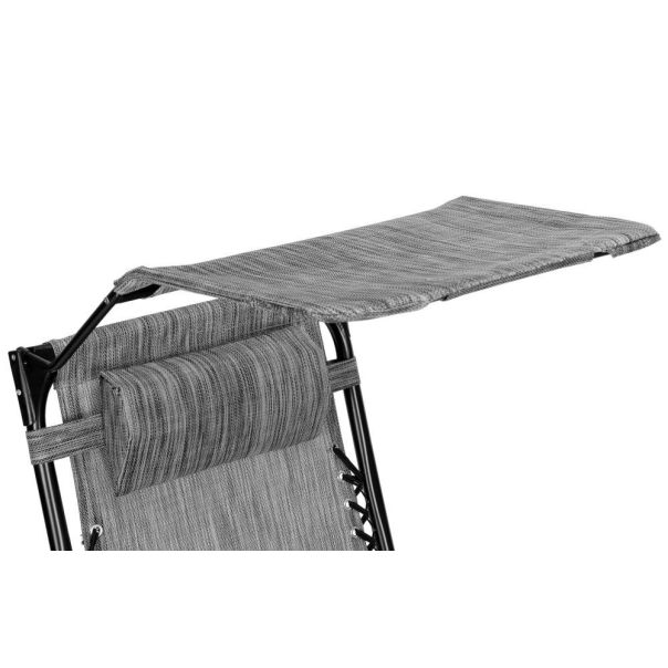 MODERNHOME Podesiva baštenska fotelja sa tendom, siva - ZRL009-R G