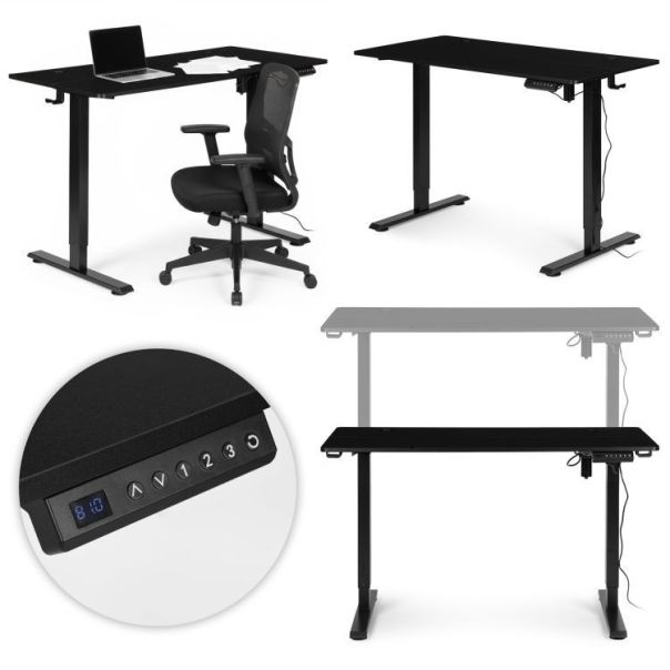 MODERNHOME Podesivi electric sto 120x60 cm podesavanje visine 72–117 cm black - EP2828256