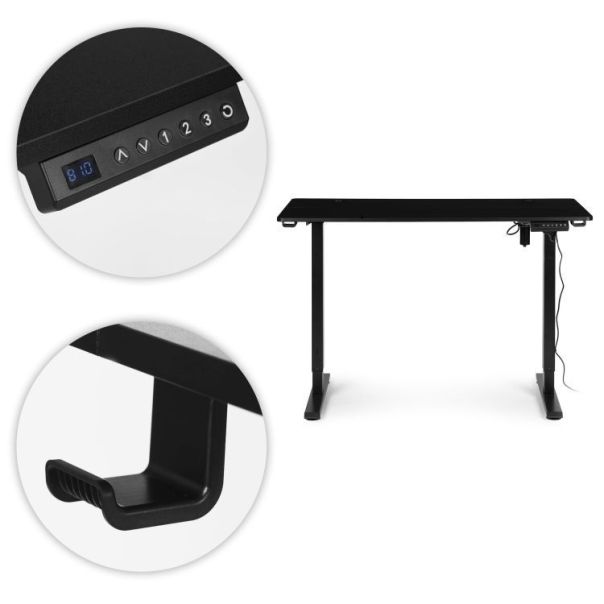 MODERNHOME Podesivi electric sto 120x60 cm podesavanje visine 72–117 cm black - EP2828256